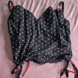 Polka Dot Black and Red Women's Camisole